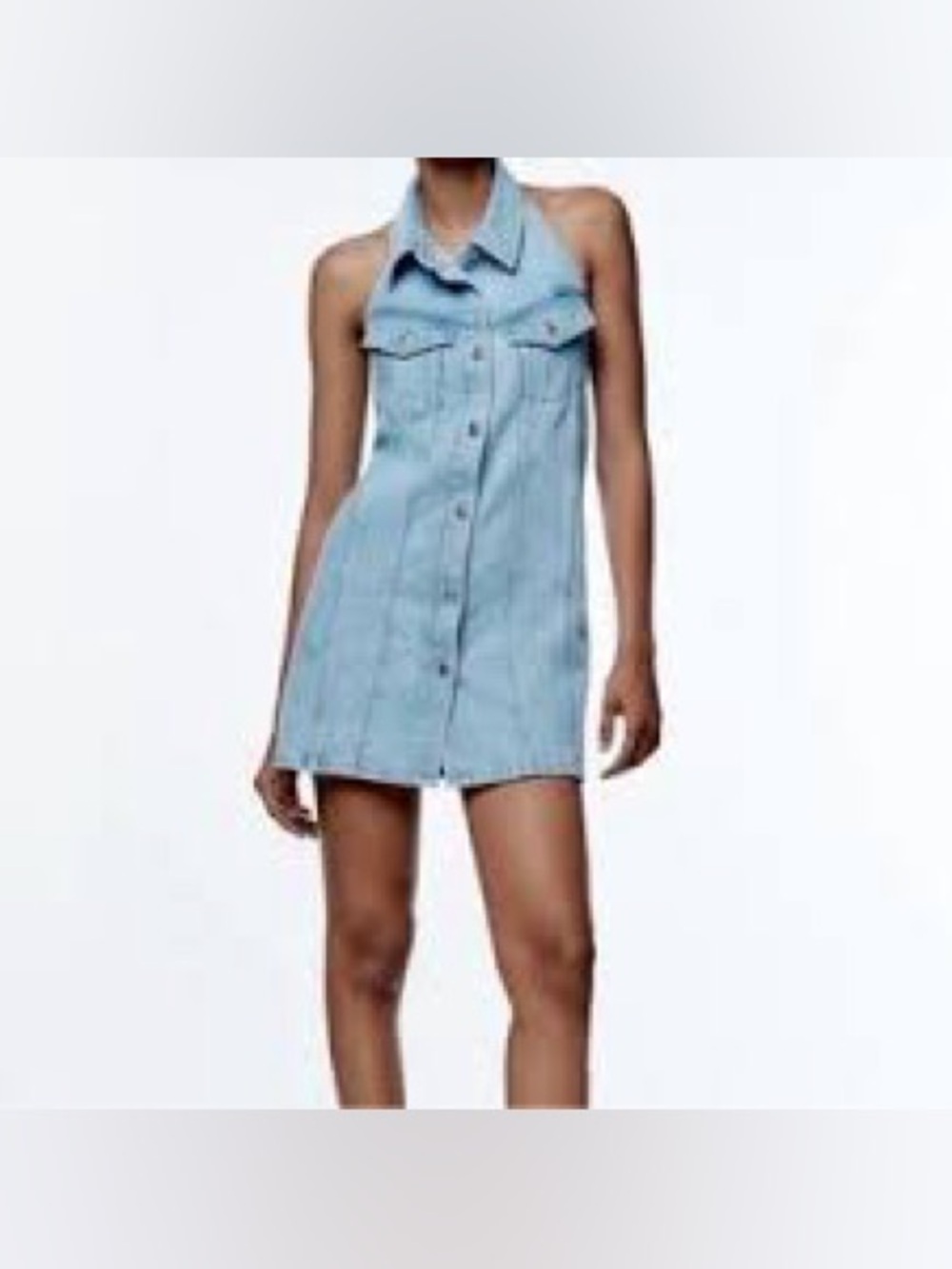 Zara Pale Blue Denim Garment with White Label